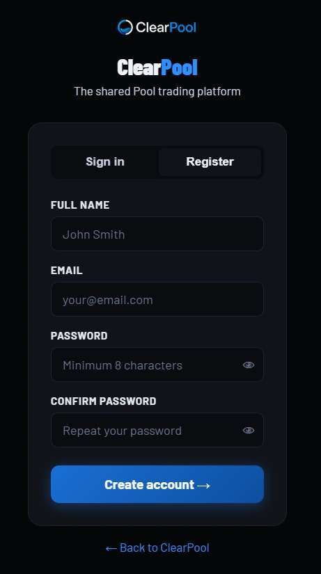 Registration form.