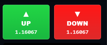 UP and DOWN trade buttons.